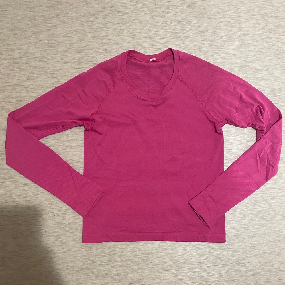Lululemon Sonic Pink Long-Sleeve Swiftly Tech (Race Length)